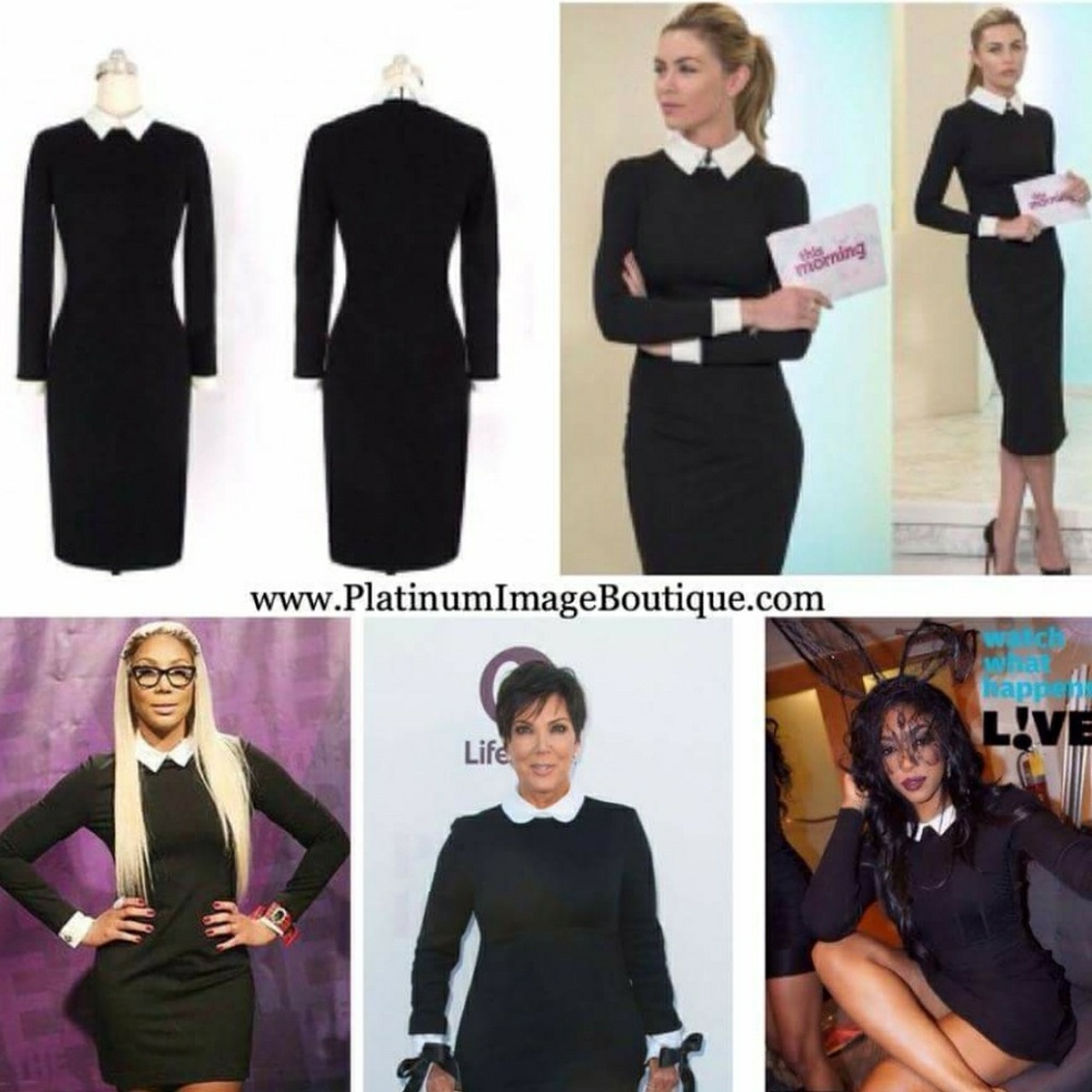 PIB Black w White Collar Dress